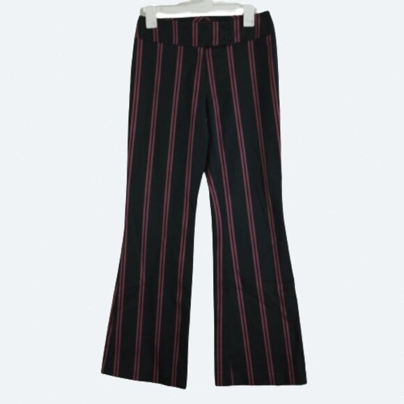 COPY - Lea Rome purple stripe flare pants Slacks Made in France size M - Picture 1 of 8